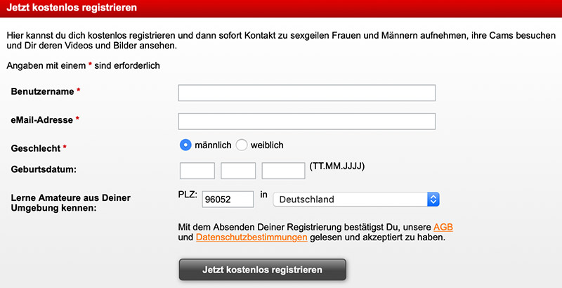 Anmeldung und Registrierung kostenlos